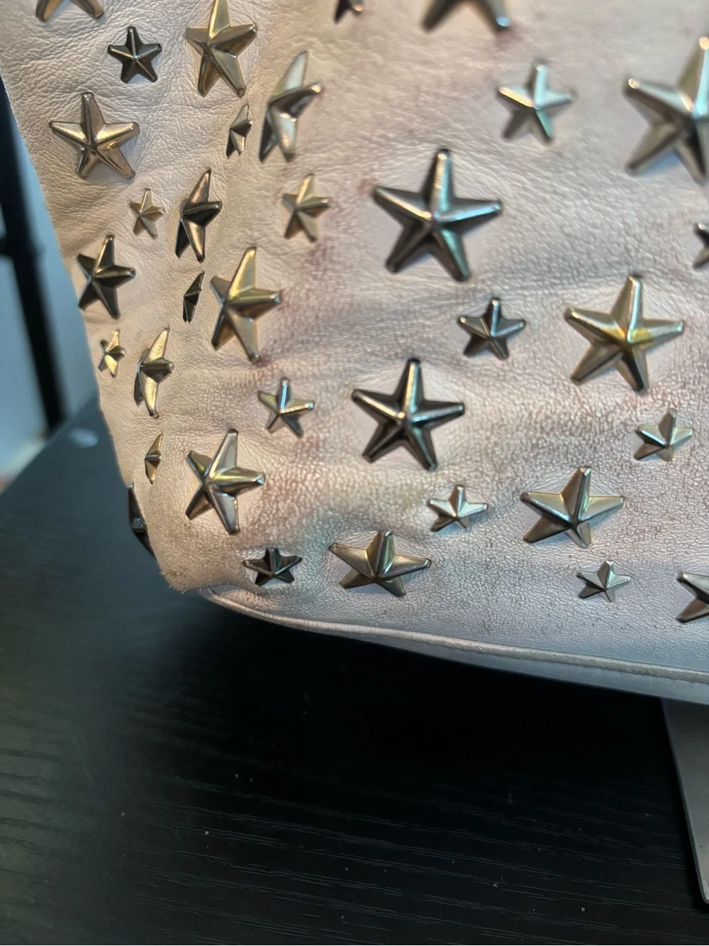 Authentic Jimmy Choo Sasha Star Studded Tote – Soft Leather